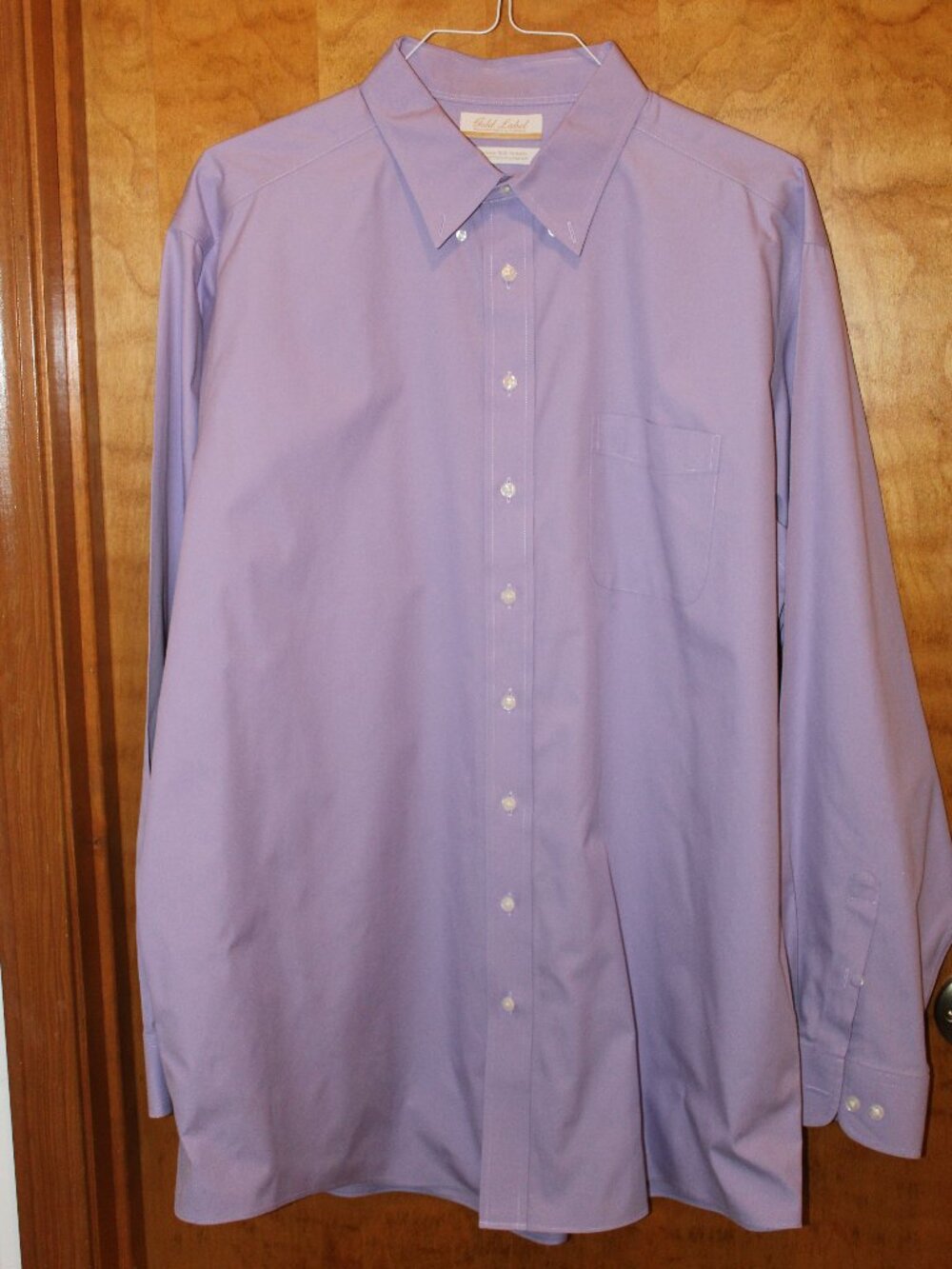 Roundtree & Yorke Gold Label Mens Size 18- 36/37 Tall Purple Shirt #88
